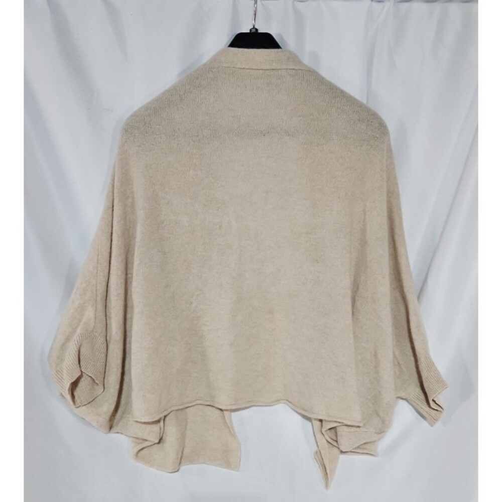C by Bloomingdale’s Cashmere Cocoon Cardigan Sweater XL Oatmeal Beige Shawl - Picture 3 of 7